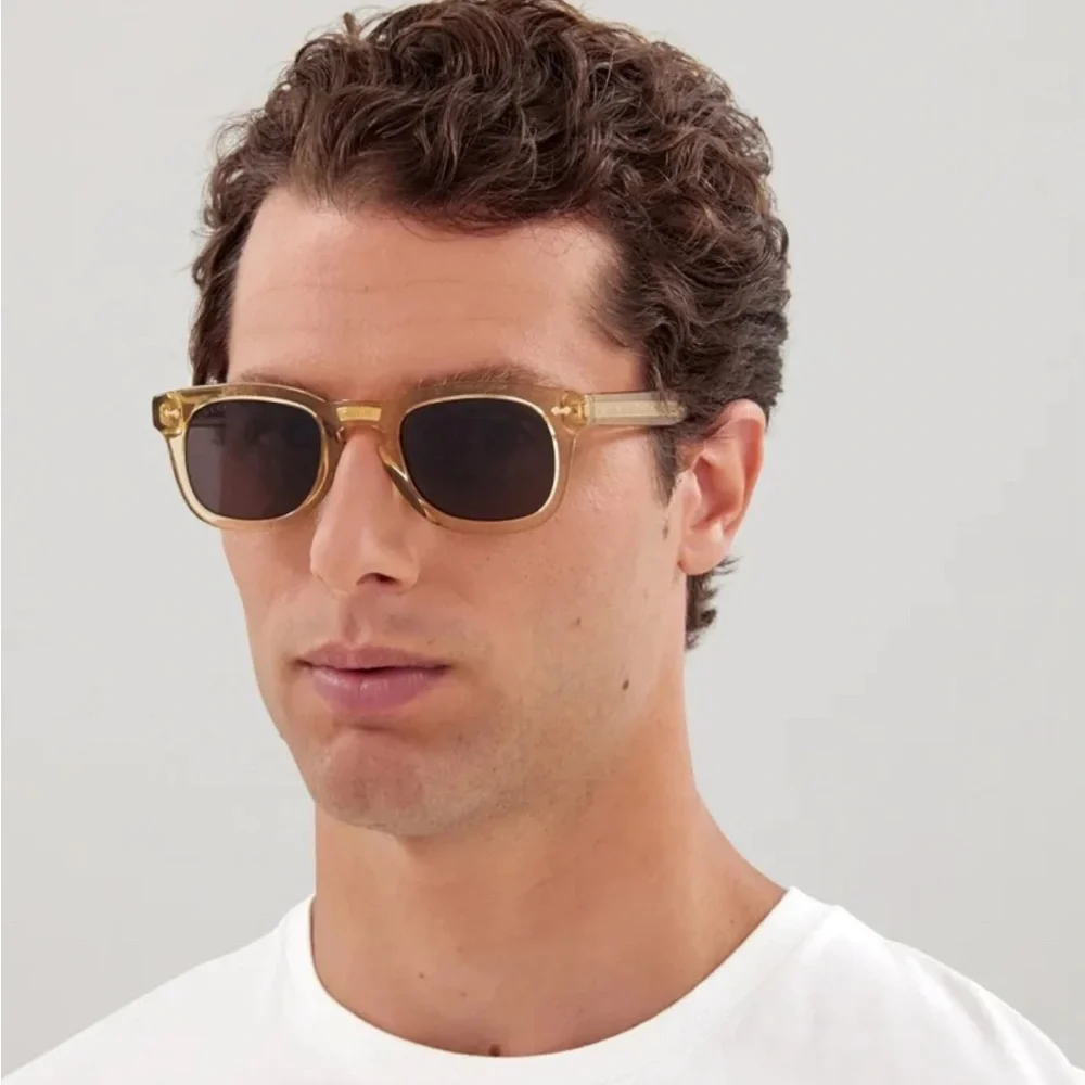 💯 - New Authentic GUCCI GG0182S 006 Transparent Brown/Grey sunglasses